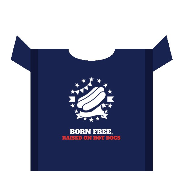 Born Free Raised on Hot Dogs patriotic shirt